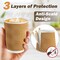 Coffee Cups-90 Pack Disposable Coffee Cups with Lids and Straws, Insulated Ripple Wall To Go Paper Coffee Cup for Coffee, Hot Chocolate and Hot Tea Drinks - Champagne